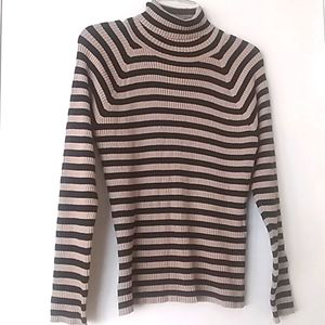 Dalia Beige & Black Long Sleeve Sweater